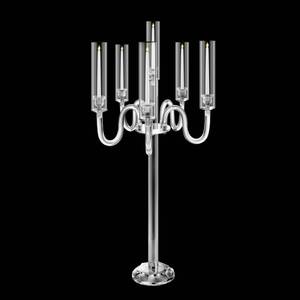 lot 11781 image: Acrylic Candelabra Centerpieces for Tables, 37.4in Tall 6 Arm Acrylic Candle Holder for Taper LED Candles, Clear Candlestick Holder for Wedding Centerpiece Decor Party Event Reception Decoration - Retail $60