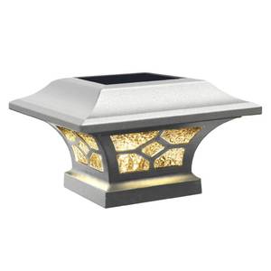 lot 11791 image: Classy Caps SLZ332W Kingston Solar Post Cap,- Fits 2 x 2in, 2.5in x 2.5in and 3in x 3in Posts,White Powder Coated Aluminum - Retail $27in