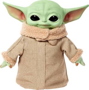 lot 11795 image: Mattel Star Wars The Mandalorian Grogu Plush 11-inch Toy, Squeeze and Blink Character Figure with Sound, Blinking Eyes and Hand Motion - Retail $38