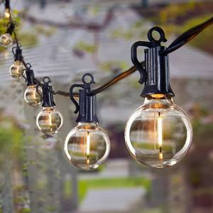 lot 11798 image: Brightown LED Outdoor String Light, 100 Feet Patio Lights with 52 Edison Shatterproof Bulbs(2 Spare), UL Listed Waterproof Outside Lights for Backyard Balcony Party Xmas Decor, E12 Base, Connectable - Retail $48