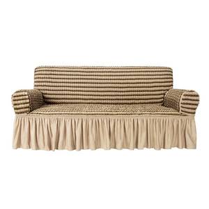 lot 11800 image: NICEEC Sofa Slipcover Khaki Sofa Cover 1 Piece Easy Fitted Sofa Couch Covers Universal High Stretch Durable Furniture Protector with Skirt Country Style (3 Seater Double Khaki) - Retail $57