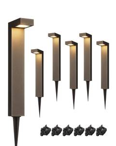lot 11805 image: EDISHINE Low Voltage Landscape Lighting, 3.2W 3000K 50,000Hrs Electric LED Pathway Lights Wired, 12V Waterproof Outdoor Landscape Path Lights, Modern Aluminum Housing for Driveway Garden, 6Pack - Retail $170