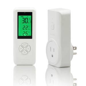 lot 12003 image: DIGITEN Wireless Temperature Controlled Outlet, Digital Plug-in Programmable Thermostat Outlet with Remote Control, Heating and Cooling for AC, Fan, Heater (Temp Sensor Built in The Remote Controller) - Retail $23