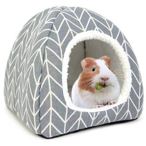 lot 12024 image: Tierecare Guinea Pig Hideout Bed Rabbit House Cave Accessories Cozy Hide-Out for Bunny Hedgehog Ferret ChinchillaandOther Small Animals (Grey) - Retail $14