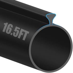 lot 12032 image: MYFAMIREA 16.5FT Garage Door Seals Bottom Rubber, 0.2 Triangle Weather Stripping Seals for Single Track Weatherproofing Threshold Replacement Strip Fits 16.5FT Wide or Smaller Doors, Black - Retail $36in