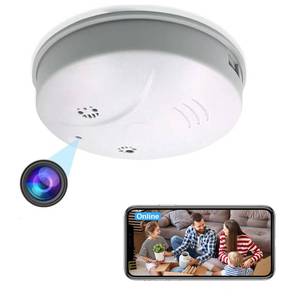 lot 12038 image: TANGMI Hidden Camera Smoke Detector 1080P HD Wireless WiFi Camera Video Small Cam with Night Vision and Motion Detection Indoor Camera - Retail $46