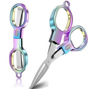 lot 12047 image: 2PCS Folding Scissors, Stainless Steel Safety Portable Mini Travel Small Scissors, Foldable Pocket Badge Scissor, Suitable for Travel, Home, Office, Craft, Sewing, Nurse Accessories - Retail $10