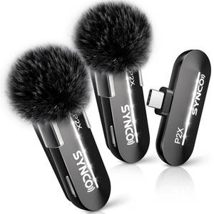lot 12071 image: SYNCO 2 Mics Wireless Lavalier Microphone, USB-C Wireless Microphones for iPhone 15, Andriod Phone, P2XT Professional Lapel Mics for Tiktok, YouTube, Streaming, Vlog Video Recording, Type-C Devices - Retail $29