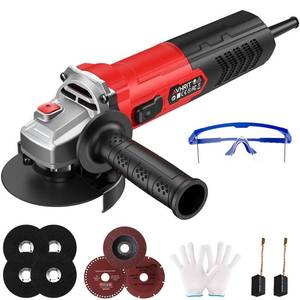 lot 12073 image: Avhrit Angle Grinder 10 Amp, 4-12 inch Power Angle Grinder Tools with 13000 RPM, 1200W Small Angle Grinder for Cutting, Grinding, Polishing - Retail $40