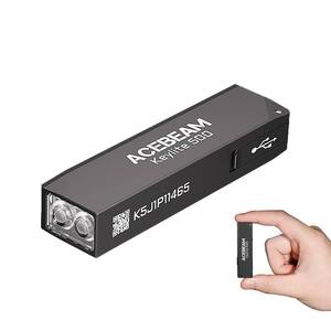 lot 12081 image: ACEBEAM Keylite 500 High Lumens Keychain Flashlight Rechargeable, Ultra-Compact Flat Pocket EDC Flashlight with Dual LEDs, 6 Modes, Type-C Charging, Small MINI Flash Light for Emergency, Home, Outdoor - Retail $17