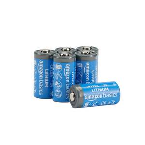 lot 12086 image: Amazon Basics 6-Pack Non-Rechargeable CR123A Lithium Batteries, 3 Volt, Up to 10-Year Shelf Life - Retail $14