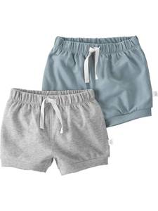 lot 12087 image: little planet by carterfts unisex-baby 2-pack Shorts made with Organic Cotton, Blue CreekGrey, 3 Months - Retail $587