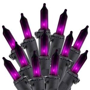 lot 12088 image: Minetom Halloween String Lights Outdoor 100 Count 25 Feet Incandescent Bulb Mini Lights for Christmas Indoor Garland Party Festival Decoration, Purple - Retail $13