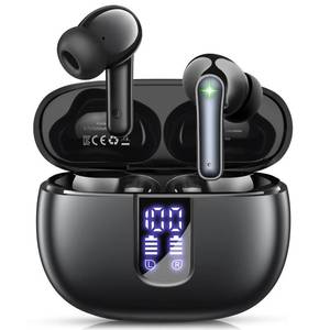 lot 12089 image: Ear Buds Wireless Earbuds - Bluetooth 5.3 Headphones (48H Playback) Built in Mic with LED Display Charging Case, IP7 Waterproof Earphone for iPhone Andriod Phones Laptop Sports Workout - Retail $160