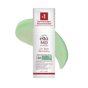 lot 12090 image: EltaMD UV Skin Recovery Green Tint All Mineral, Redness Reduction, Sensitive Skin Face Sunscreen SPF 50 - Retail $52