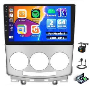 lot 17804 image: 2G64G Android 13 Car Stereo Radio for Mazda 5 2005-2010,Wireless CarPlayandAndroid Auto GPS Navigation, 9� HD Touchscreen Bluetooth with Mirror Link 28UI WiFiFMRDSSWCBackup CameraandMic - Retail $1,040