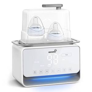 lot 17808 image: GROWSNY Fast Baby Bottle Warmer, 12-in-1 Milk Warmer with Steam and Water Bath Warming Modes for Breastmilk andFormula, Food Heating,with Thaw, Steri-lize, Egg Boil Function, Fits Most Types of Bottles - Retail $60