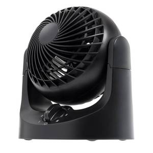 lot 17814 image: IRIS USA WOOZOO Desk Fan, Air Circulator, 3 Speeds, 32ft Max Air Distance, 112° Adjustable Tilt, 27.5db Quiet Motor, Small Fan for Bedroom, Office, Dorm, Black - Retail $18