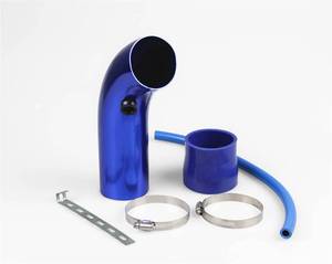lot 17815 image: 3 Inch Universal Aluminum Cold Air Intake System Filter Car Truck Turbo Piping Blue - Retail $15