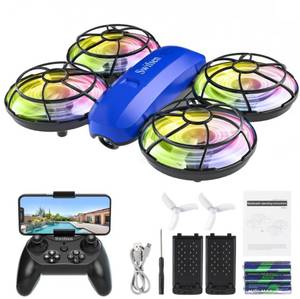 lot 17849 image: Swifsen Drones for Kids with Camera,Rc Drone Indoor Small Helicopter,Birthday Gifts for Boys and Girls Beginners Friendly,Mini Quadcopter Toy With 2 Batteries,Propeller Protect,Altitude Hold - Retail $36