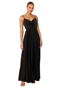 lot 18010 image: Petal and Pup Womenfts Naira Pleated Maxi Dress, Black - Retail $129