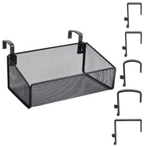 lot 18011 image: MATIMASU Bedside Shelf for Bed and Bunk Bed Storage Basket Office Cubical Wall Hanging Organizer - 5 Different Size Hooks - College Dorm Home Office Essentials for Phone,Book,Drink,Tissue (Black) - Retail $17