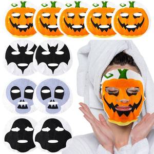 lot 18026 image: Gersoniel 200 Pcs Halloween Pre Cut Facial Paper Sheet DIY Pumpkin Ghost Bat Halloween Character Spa Mask Paper Character Bundle Natural Fiber Spa Skin Care Skin Facial Mask for Women Adults - Retail $29