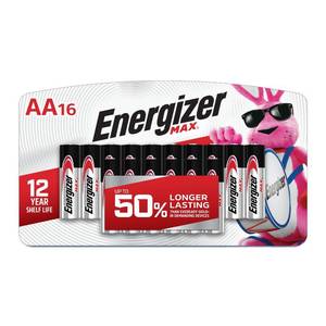 lot 18430 image: Energizer MAX AA Batteries (16 Pack), Double A Alkaline Batteries - Retail $11