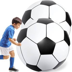 lot 18431 image: Lewtemi 2 Pcs 40 Inch Giant Inflatable Soccer Ball Large Huge Beach Balloons Oversized Football Sport Birthday Party Decoration Favor Gift Pool Supplies for Outdoor Game Summer Activity(Black) - Retail $47