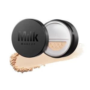 lot 18432 image: Milk Makeup Pore Eclipse Matte Translucent Setting Powder � Controls Shine, Blurs Pores  Sets Makeup Up to 16 Hours � Weightless, Talc-Free Formula with a Matte Finish � Translucent Light, 0.27oz - Retail $32