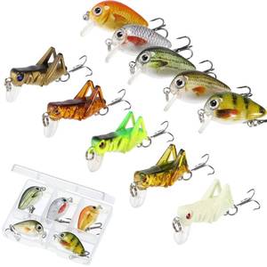 lot 18434 image: Skylety 10 Pieces Mini Fishing Lures Micro Fishing Hard Baits Crankbaits Panfish Lures Baits Topwater for Freshwater Saltwater Trout Bass Perch with Box Gear Gifts - Retail $13