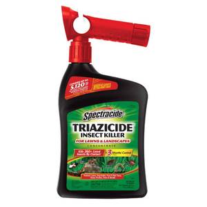 lot 18438 image: Spectracide Triazicide Insect Killer For Lawns and Landscapes Concentrate (Ready-To-Spray), Protects Lawns, Vegetables, Fruit and Nut Trees, Roses, Flowers and Shrubs, 32 fl Ounce - Retail $7