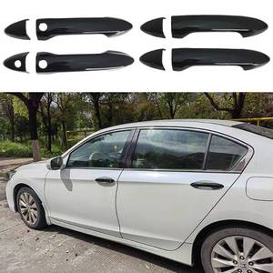 lot 18456 image: AOKIO Glossy Black Exterior Door Handle Cover Trim for Honda Accord Sedan Accessories 2013-2017 Ridgeline 2017-2022 Pilot 2016-2022 with Smart Keyhole - Retail $19