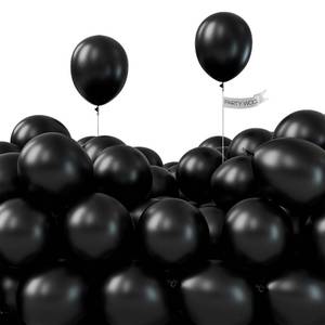 lot 18463 image: PartyWoo Black Balloons 50pcs 5 Inch Black Matte Latex Helium Balloons for Birthday Wedding Anniversary Graduation Bachelorette Engagement Bridal Shower Retirement Party Decorations Black-Y18 - Retail $8