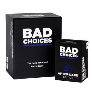 lot 18469 image: BAD CHOICES Party Game  After Dark Edition Set - Hilarious Adult Card Game for Friends, Fun Parties and Board Games Night with Your Friends - Retail $30