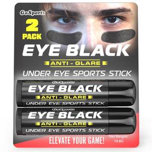 lot 18471 image: GoSports Anti Glare Eye Black Sports Stick for Football, Baseball, Softball and More - 2 Pack Under Eye Sports Paint Sticks - Retail $164