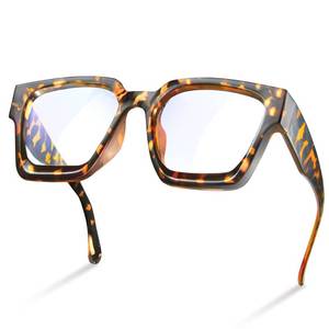lot 18484 image: livho Oversized up to 99percent Blue Light Blocking Glasses for Woman - Rectangle Fashion Glasses for Computer, Chic Preppy Frame - Anti Eyestrain - Retail $15