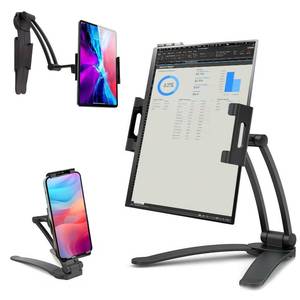 lot 18496 image: Kado Portable Monitor Stand Aluminum Alloy, Tablet Holder Phone Clamp for Display Phone, Wall Mount 3M Cubical Mount for Portable Monitor, Kitchen Cabinet Tablet Holder for iPad Surface Pro - Retail $20