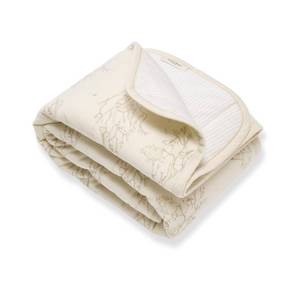 lot 18497 image: Burtfts Bees Baby Reversible Blanket, Nursery, Stroller and Tummy-Time Organic Jersey Cotton Quilted Infant and Toddler Bedding - Retail $27