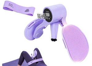 lot 19311 image: ZADBP Thigh Master 2025 Upgraded, 12-80LB Thigh Master Thigh Exerciser, LED Pelvic Floor Exercise Devices, 360° Inner Thigh Exerciser, Thigh Hip Trainer Kegel Excerciser with 50LB Resistance Band NO MAT - Retail $30