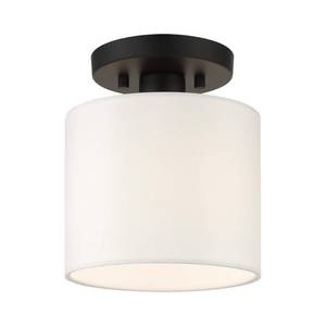 lot 19315 image: Livex Lighting 41094-04 Meridian Collection 1 Light Semi Flush, Off-White - Retail $59