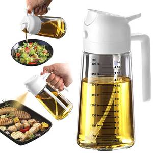 lot 19316 image: TrendPlain 16oz470ml Glass Olive Oil Sprayer for Cooking � 2 in 1 Olive Oil Dispenser Bottle for Kitchen Gadgets and Air Fryer Accessories, Salad, BBQ - White USED - Retail $9