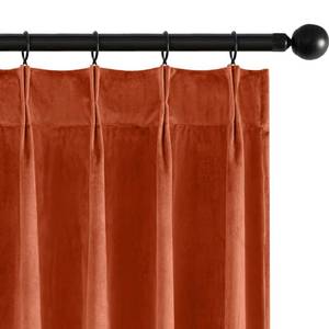 lot 20007 image: MIULEE Terracotta Velvet Curtains 84 inches Long, Pinch Pleated Blackout Fall Drapes with Hooks, Thermal Insulated Pinch Pleat Panels for Bedroom Living Room,Burnt Orange, 2 Panels - Retail $57