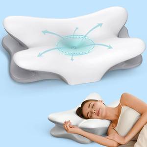 lot 20031 image: Cervical Pillow for Neck Pain Relief, Ergonomic Neck Pillow for Sleeping Contour Memory Foam Pillows with Cooling Pillowcase, Orthopedic Bed Pillow for Side Back Stomach Sleepers - Retail $25