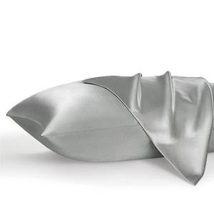 lot 20037 image: Bedsure Satin Pillowcase, Similar to Silk Pillow Cases Queen Size Set of 2, Cooling Pillow Case with Envelope Closure, Christmas Room Decor Gifts for Women Men, Silver Grey, 20x30 Inches, 2pcs - Retail $7