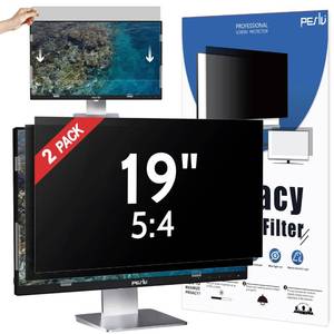 lot 20039 image: 2-Pack 19 Inch Privacy Screen for Computer Monitor 54 Aspect Ratio, Eye Protection Anti Blue Light Glare Shield, 19inch Removable Black Blackout Anti Spy Desktop Security Private Filter - Retail $50