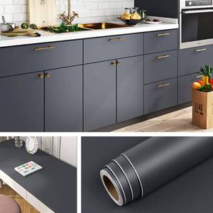 lot 20050 image: Livelynine Dark Grey Peel and Stick Wallpaper for Bathroom Renter Friendly Cabinet Vinyl Wrap for Kitchen Countertop Covers Waterproof Gray Contact Paper for Cabinets Desk Wallpaper 15.8x78.8 Inch - Retail $10