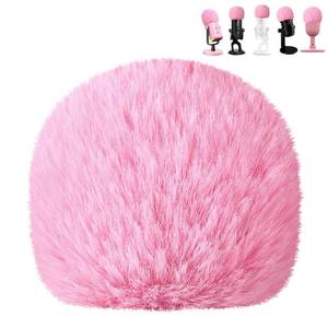 lot 20074 image: Microphone Pop Filter for Blue Yeti, Yeti Pro, Yeti X, Nano, AM8, Solocast and More USB Mics, ASMR Microphone Windscreen Muff, Furry Mic Cover Foam for Wind and Ambient Noise Reduction, Pink - Retail $10
