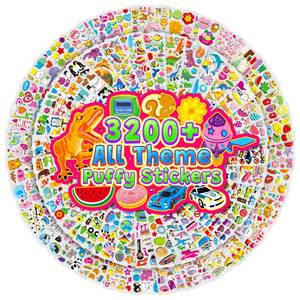 lot 20079 image: 3200 Stickers for Kids, 3D Puffy Sticker, 64 Different Sheets, Cute Animals Stickers for Boys Girls Teachers, Classroom Reward, Craft Scrapbooking, Party Gift - Retail $15