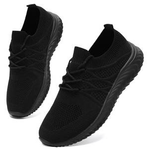 lot 20082 image: Oltyutc Womenfts Tennis Shoes Lightweight Running Shoes Slip On Walking Shoes Breathable Gym Workout Training Sneakers All Black 7 - Retail $18